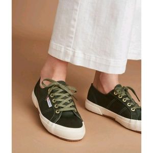 New Superga Satin Green Shoes